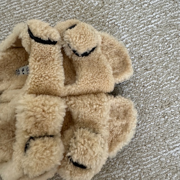 Papillio Arizona Big Buckle Shearling Sandals Size 36 - Picture 2 of 7